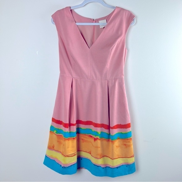 Tracy Reese x Anthropologie | Fit & Flare Painterly Pleated Party Dress | 4 - Picture 4 of 10